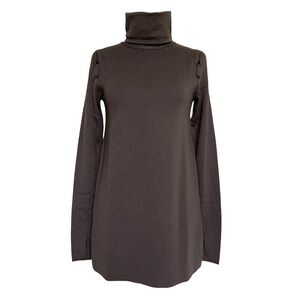 Annette Goertz Gortz Gray Long Sleeve Turtleneck Sweater Tunic Top Merino Wool S